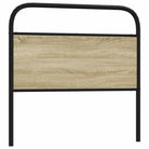 Hoofdborden en voetborden met ronde buizen en bewerkt hout - Sonoma eiken / 90 cm / 1 - Hoofdborden en voetborden