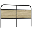 Hoofdborden en voetborden met ronde buizen en bewerkt hout - Sonoma eiken / 160 cm / 1 - Hoofdborden en voetborden