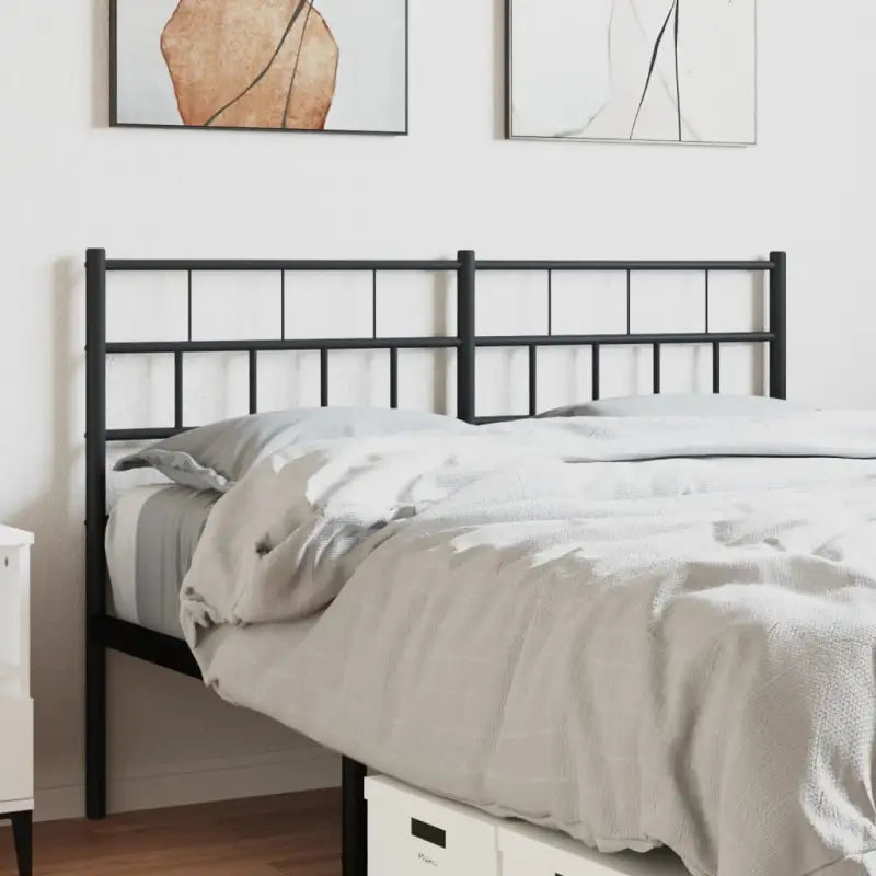 Hoofdborden en voetborden met ronde buizen van gepoedercoat staal - Zwart / 120 cm / 1 - Hoofdborden en voetborden