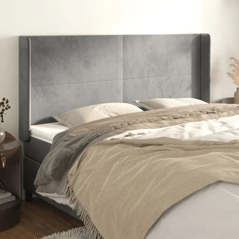 Hoofdborden en voetborden met trendy ontwerp levering bevat 183x16x78 - Lichtgrijs / 183 x 16 x 118/128 cm / 1