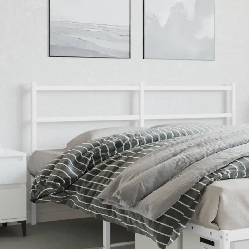Hoofdborden en voetborden met vierkante buizen voor een stijlvolle slaapkamer - Wit / 150 cm / 1 - Hoofdborden