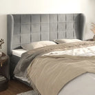 Hoofdborden en voetborden met zachte fluweel levering bevat - Lichtgrijs / 203 x 23 x 118/128 cm / 1 - Hoofdborden
