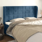 Hoofdborden en voetborden met zachte fluweel levering bevat - Donkerblauw / 183 x 23 x 118/128 cm / 1 - Hoofdborden