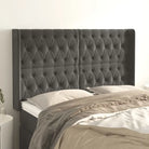 Hoofdborden en voetborden met zachte fluweel levering bevat - Donkergrijs / 147 x 16 x 118/128 cm / 1 - Hoofdborden