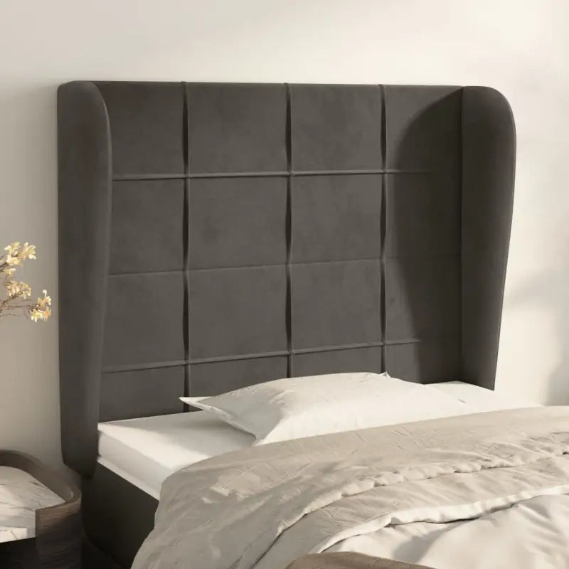 Hoofdborden en voetborden met zachte fluweel levering bevat - Donkergrijs / 83 x 23 x 118/128 cm / 1 - Hoofdborden