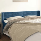 Hoofdborden en voetborden met zachte fluweel levering bevat - Donkerblauw / 203 x 16 x 78/88 cm / 1 - Hoofdborden
