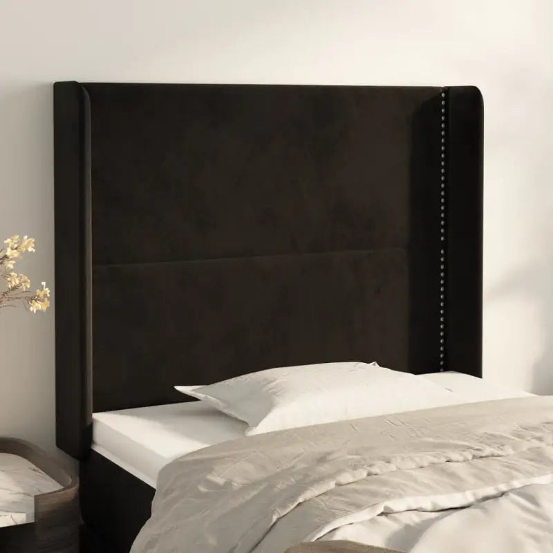 Hoofdborden en voetborden met zachte fluwelen afwerking en levering bevat - Zwart / 83 x 16 x 118/128 cm / 1