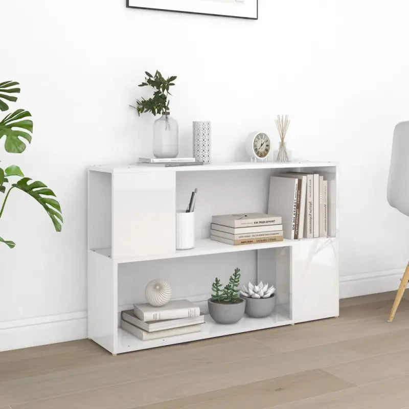 Hoogglans wit Boekenkast bewerkt hout met strak ontwerp - Hoogglans wit / 1 / 100 x 24 x 63 cm - Boekenkasten