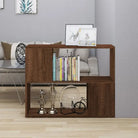 Hoogglans wit Boekenkast bewerkt hout met strak ontwerp - bruin eikenkleur / 1 / 80 x 24 x 63 cm - Boekenkasten