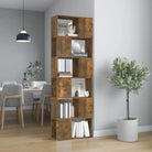 Hoogglans wit Boekenkast bewerkt hout met strak ontwerp - Gerookt eiken / 1 / 60 x 24 x 186 cm - Boekenkasten