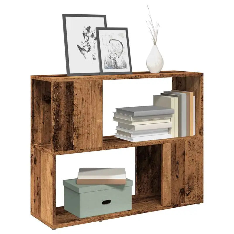 Hoogglans wit Boekenkast bewerkt hout met strak ontwerp - Oud hout / 1 / 80 x 24 x 63 cm - Boekenkasten