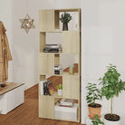 Hoogglans wit Boekenkast bewerkt hout met strak ontwerp - Sonoma eiken / 1 / 60 x 24 x 155 cm - Boekenkasten