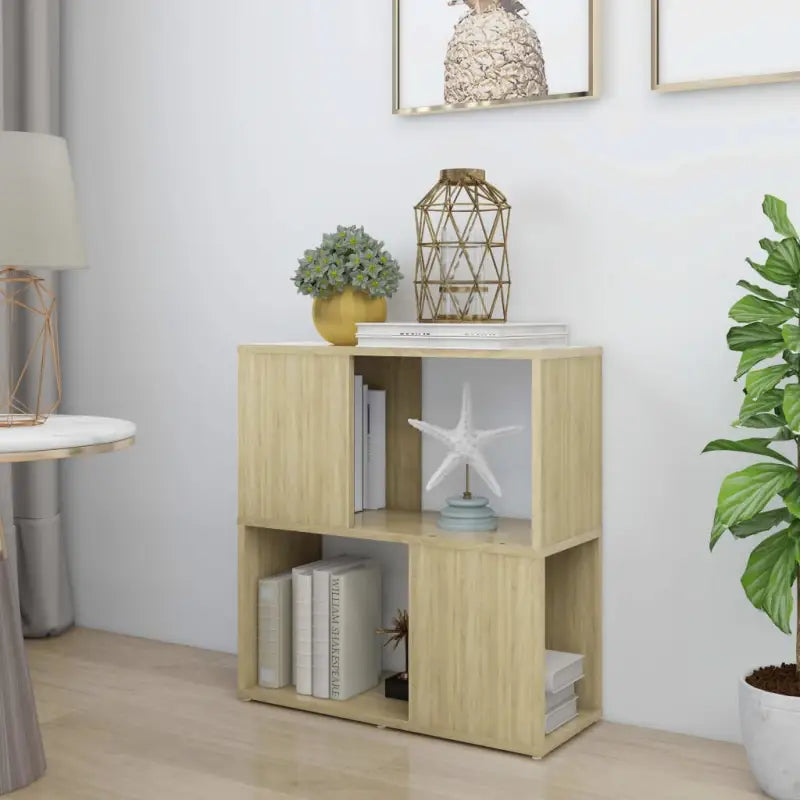 Hoogglans wit Boekenkast bewerkt hout met strak ontwerp - Sonoma eiken / 1 / 60 x 24 x 63 cm - Boekenkasten