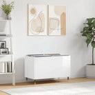 Hoogglans wit CD en DVD kast met ijzeren poten van bewerkt hout - Hoogglans wit / 1 - Cd- & dvd-kasten