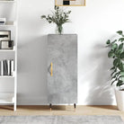 Hoogglans wit dressoir met bewerkt hout en metalen poten - Betongrijs / 1 - Dressoirs & buffetkasten