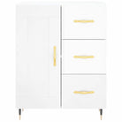 Hoogglans wit dressoir met bewerkt hout voor een tijdloze uitstraling - Dressoirs & buffetkasten