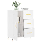 Hoogglans wit dressoir met bewerkt hout voor een tijdloze uitstraling - Dressoirs & buffetkasten