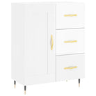Hoogglans wit dressoir met bewerkt hout voor een tijdloze uitstraling - Dressoirs & buffetkasten