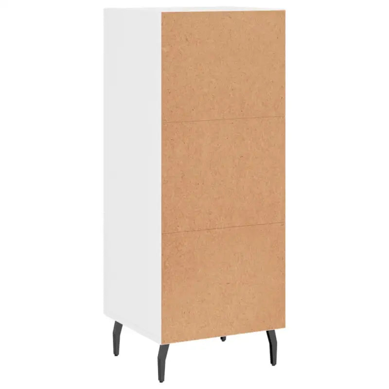 Hoogglans wit dressoir met metalen poten en bewerkt hout - Dressoirs & buffetkasten