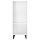 Hoogglans wit dressoir van bewerkt hout met metalen poten - Dressoirs & buffetkasten