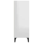 Hoogglans wit dressoir van bewerkt hout met metalen poten - Dressoirs & buffetkasten