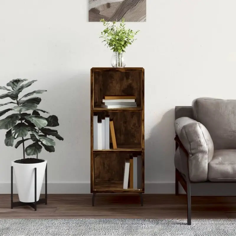 Hoogglans wit dressoir van bewerkt hout met tijdloze uitstraling - Gerookt eiken / 1 - Dressoirs & buffetkasten