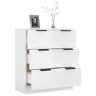Hoogglans wit dressoir van bewerkt hout voor gemakkelijk schoonmaken - Dressoirs & buffetkasten