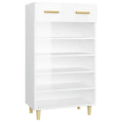 Hoogglans wit schoenenkast van bewerkt hout in Scandinavisch design - Schoenenrekken