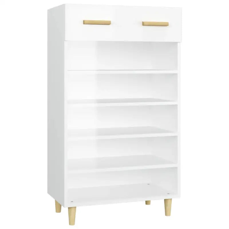 Hoogglans wit schoenenkast van bewerkt hout in Scandinavisch design - Schoenenrekken