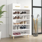 Hoogglans wit schoenenkast van bewerkt hout in Scandinavisch design - Schoenenrekken