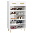 Hoogglans wit schoenenkast van bewerkt hout in Scandinavisch design - Schoenenrekken