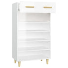 Hoogglans wit schoenenkast van bewerkt hout in Scandinavisch design - Schoenenrekken