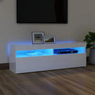 Hoogglans wit tv-meubel met rgb led-verlichting en stevig ontwerp - Hoogglans wit / 1 / 120 cm - Tv-meubels
