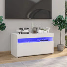 Hoogglans wit tv-meubel met rgb led-verlichting en stevig ontwerp - Hoogglans wit / 1 / 75 cm - Tv-meubels