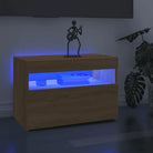 Hoogglans wit tv-meubel met rgb led-verlichting en stevig ontwerp - Sonoma eiken / 1 / 60 cm - Tv-meubels