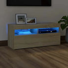 Hoogglans wit tv-meubel met rgb led-verlichting en stevig ontwerp - Sonoma eiken / 1 / 90 cm - Tv-meubels
