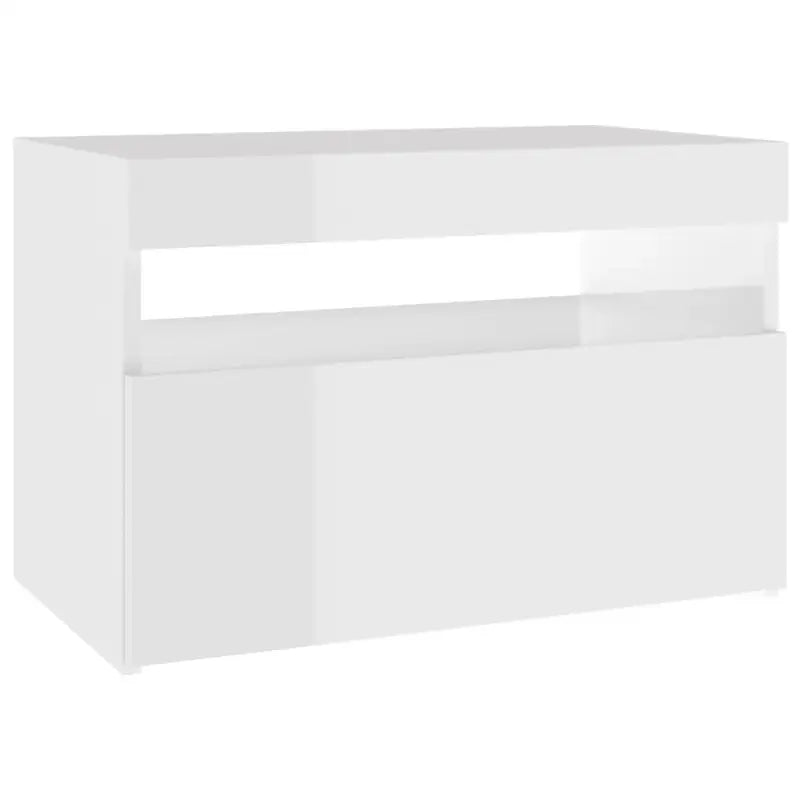 Hoogglans wit tv-meubel met rgb led-verlichting en stevig ontwerp - Tv-meubels