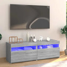 Hoogglans wit tv-meubel met rgb led-verlichting en stevig ontwerp - Grijs sonoma / 1 / 120 cm - Tv-meubels