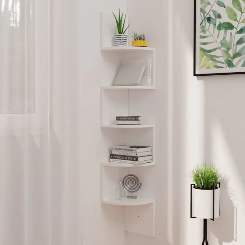 Hoogglans wit Wandplanken in bewerkt hout voor woonkamer decoratie - Wandplanken