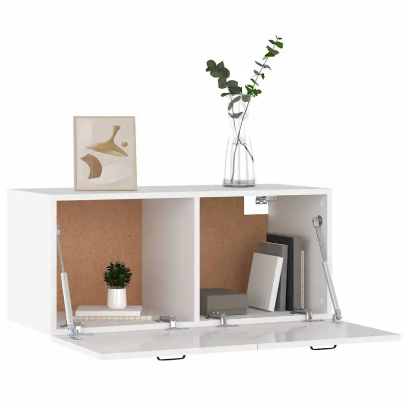 Hoogglans wit wandplanken van bewerkt hout voor stijlvolle muurdecoratie - Hoogglans wit / 1 - Wandplanken