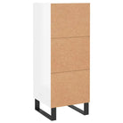 Hoogglans witte dressoir met metalen poten en bewerkt hout - Dressoirs & buffetkasten