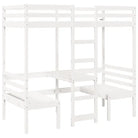 Hoogslaper met bureau in massief grenenhout voor beperkte ruimte - Bedden & bedframes