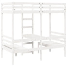 Hoogslaper met bureau in massief grenenhout voor beperkte ruimte - Bedden & bedframes
