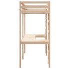 Hoogslaper met bureau in massief grenenhout voor beperkte ruimte - Bedden & bedframes