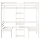 Hoogslaper met bureau in massief grenenhout voor beperkte ruimte - Bedden & bedframes