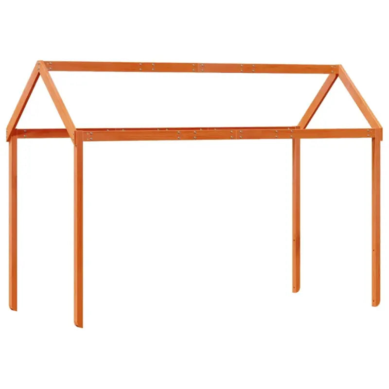 Hoogslaper van massief grenenhout met open zijdeur in wasbruin materiaal - Bedden & bedframes