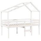 Hoogslaper van massief grenenhout met open zijdeur in wit materiaal - Bedden & bedframes