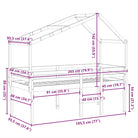 Hoogslaper van massief grenenhout met open zijdeur in wit materiaal - Bedden & bedframes