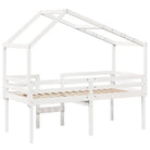 Hoogslaper van massief grenenhout met open zijdeur in wit materiaal - Bedden & bedframes