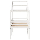 Hoogslaper van massief grenenhout met open zijdeur in wit materiaal - Bedden & bedframes